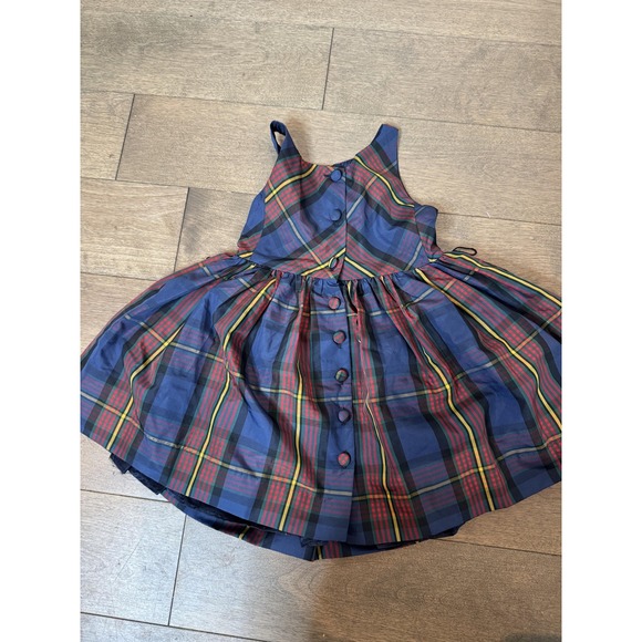 Ralph Lauren Dress Girls 3T Blue Red Tartan Plaid Sleeveless Party‎ Holiday - Picture 3 of 5